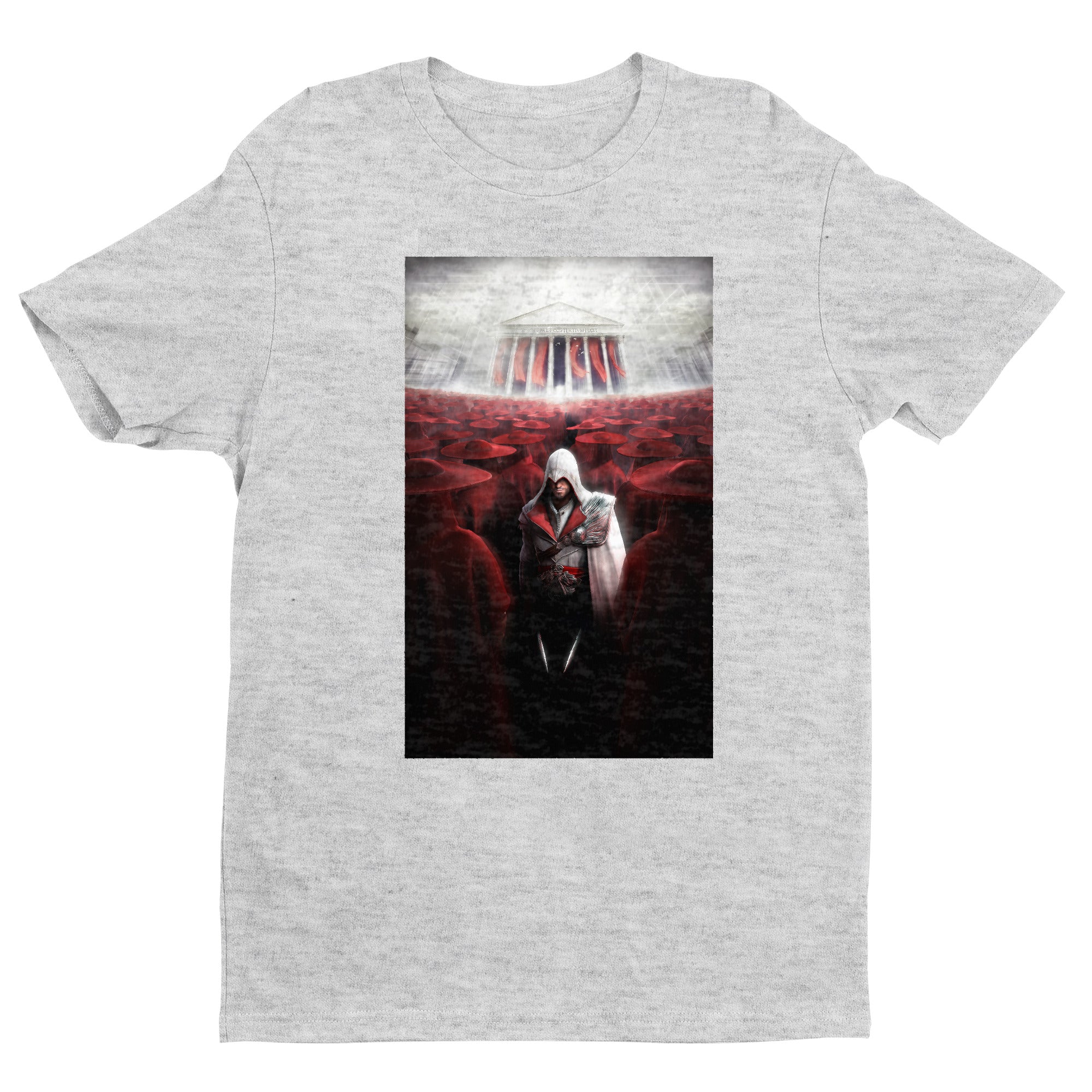 Assassin's Creed Brotherhood Ezio and the cardinals tee - gray unisex t-shirt, front view